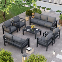 Piece Aluminum Patio Furniture Set with Protective Covers