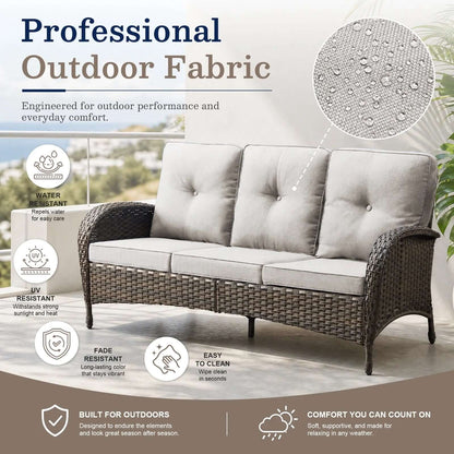Piece Wicker Patio Conversation Set with 50000