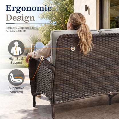Piece Wicker Patio Conversation Set with 50000