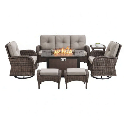 Piece Wicker Patio Conversation Set with 50000