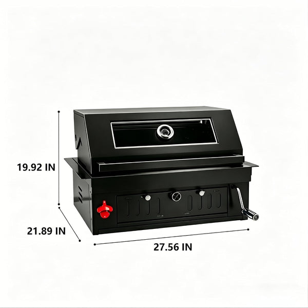 27-Inch Freestanding Charcoal Grill with Adjustable Charcoal Tray – Black