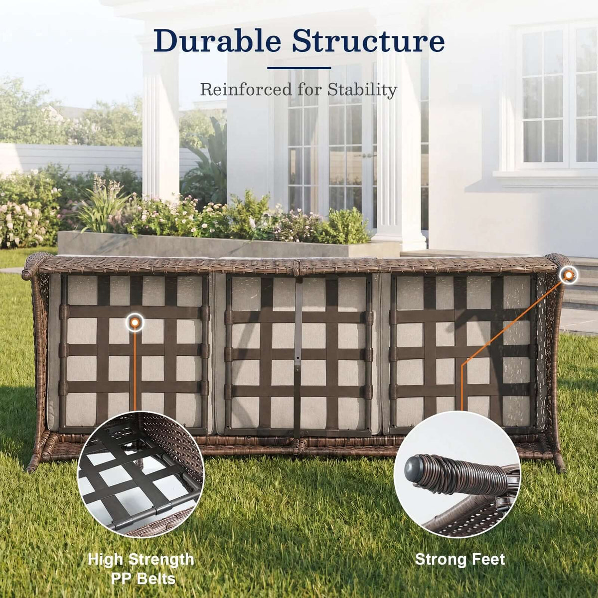 Piece Wicker Patio Conversation Set with 50000