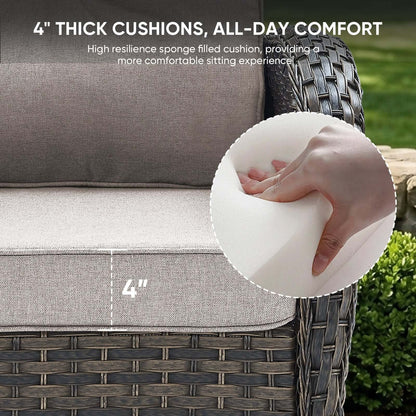 Piece Wicker Patio Conversation Set with 50000