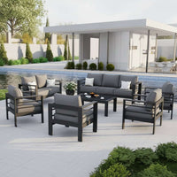 Piece Aluminum Patio Furniture Set with Protective Covers
