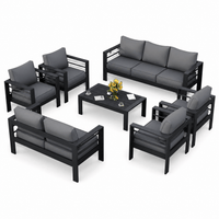 Piece Aluminum Patio Furniture Set with Protective Covers