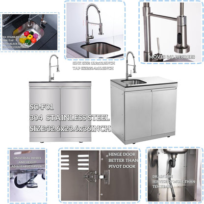98-Inch Modular Natural Gas Outdoor Kitchen with Grill, Refrigerator & Sink