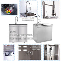 104-Inch Modular Propane Outdoor Kitchen with Grill, Refrigerator & Sink