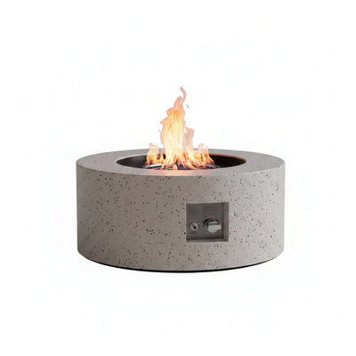 Outdoor Fire Pit Table Gas Fire Pits, 30 In. round Firepit Table, 50,000 BTU Fire Table for Patio, White with Black Dots