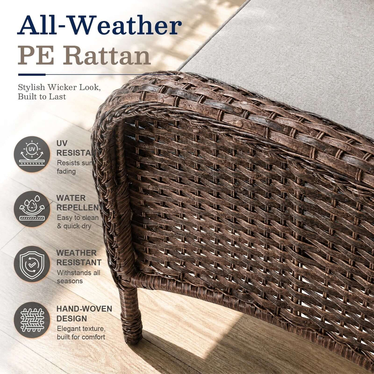 Piece Wicker Patio Conversation Set with 50000