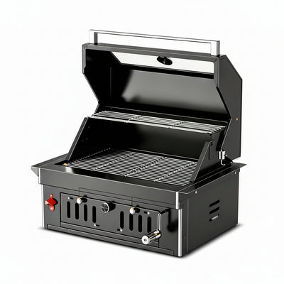27-Inch Freestanding Charcoal Grill with Adjustable Charcoal Tray – Black