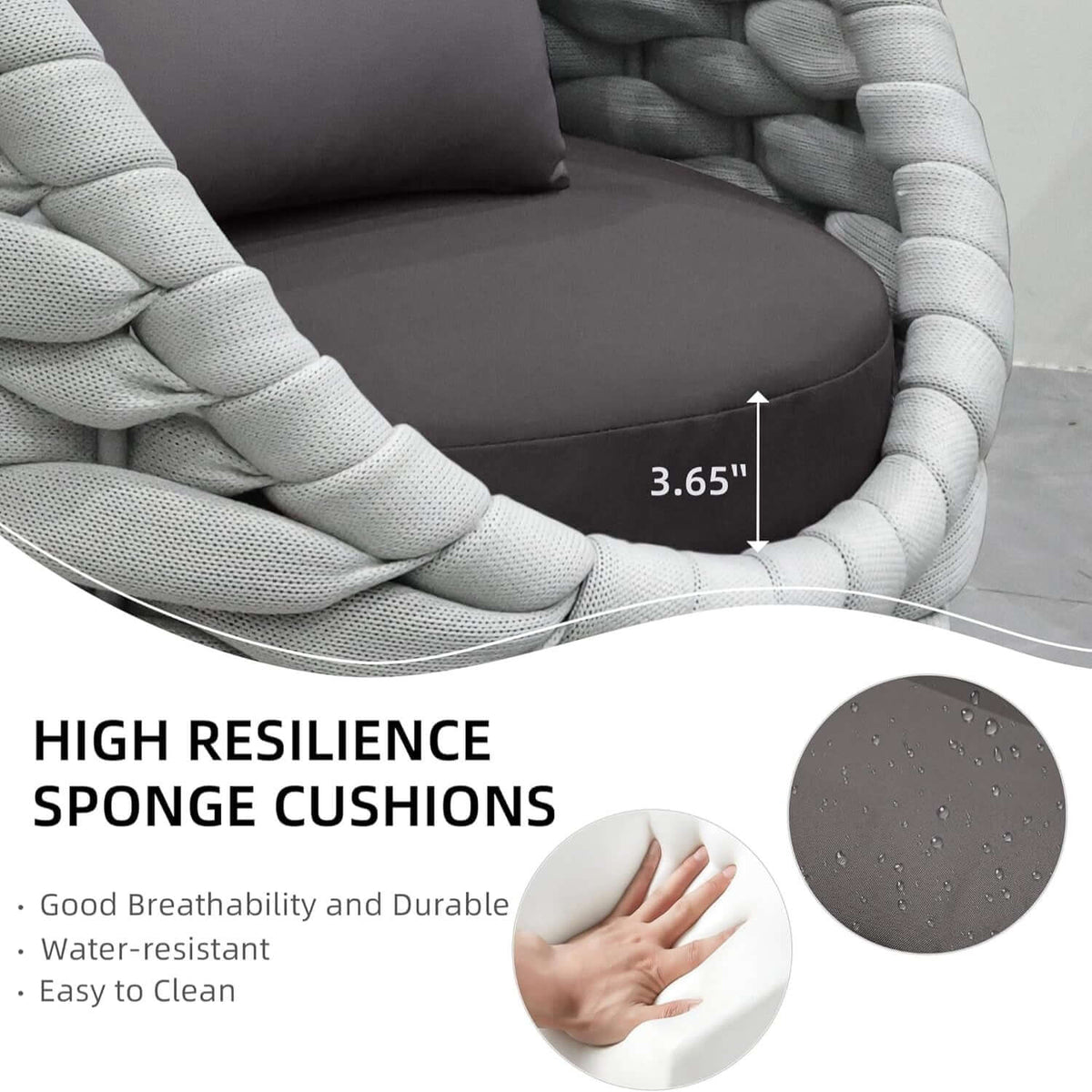 Piece Woven Rope Patio Conversation Set with Coffee