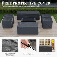Piece Aluminum Patio Furniture Set with Protective Covers